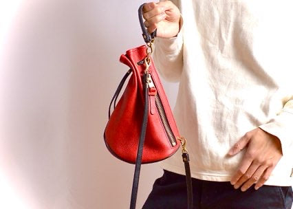 巾着ショルダー:信州鹿革:DHB-100