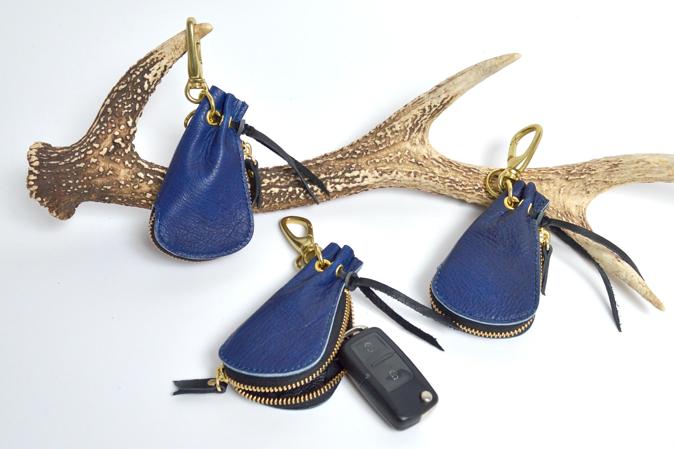 逢初レザー:スマートキーケース:ASK-110 無地藍染