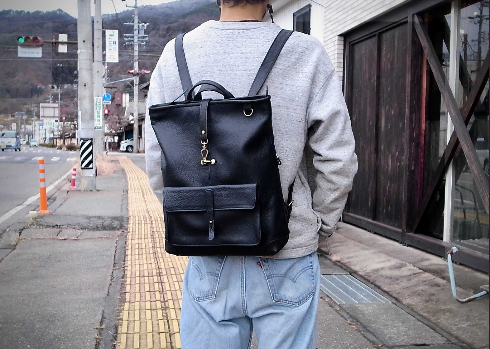 Shinshu deer leather backpack DWB-100