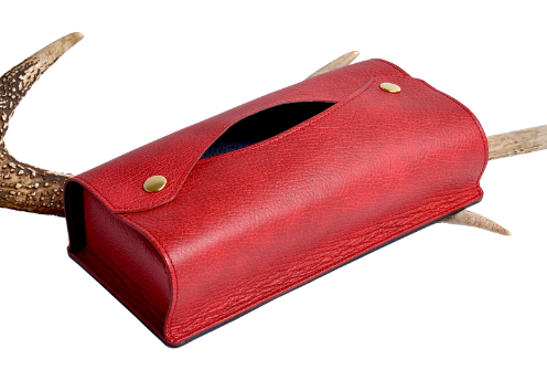 Shinshu deer leather: tissue box case: DTC-100