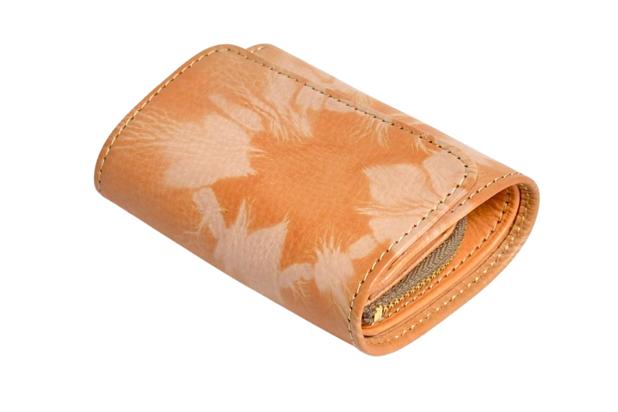 杏染革:三つ折りウォレット: KMS-100