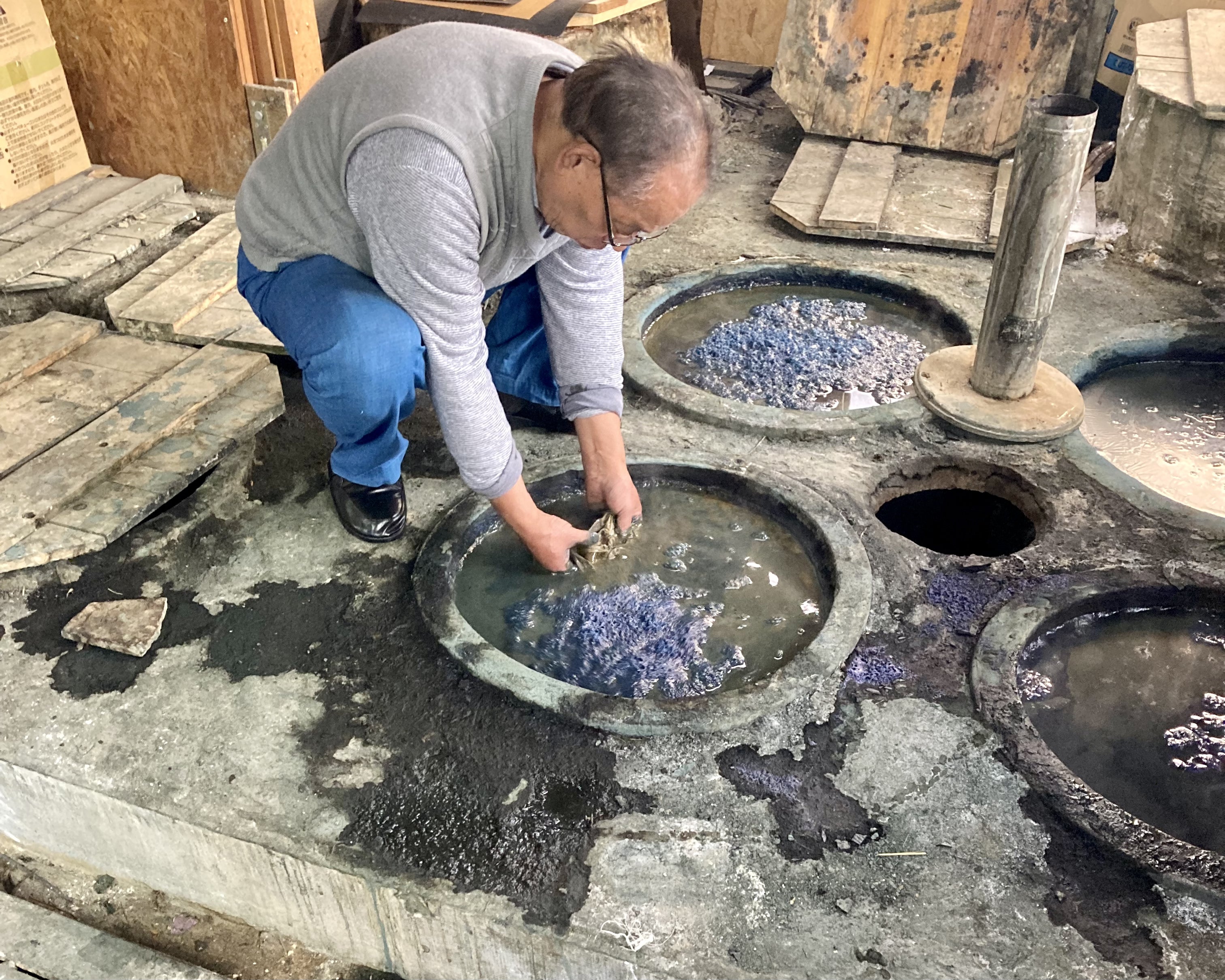 逢初レザー:がま口長財布:隠し口金:ADG-110(市松)