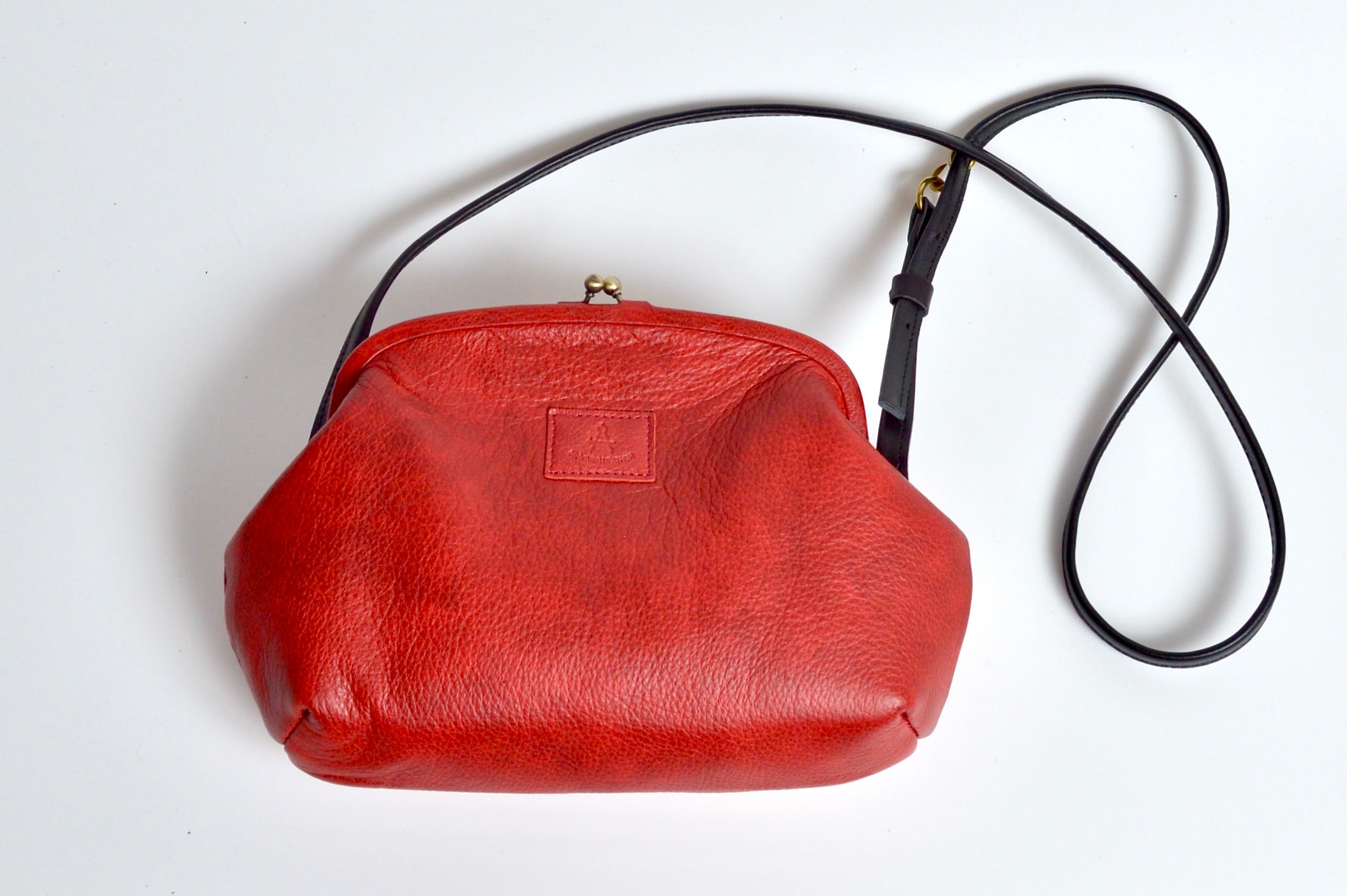 がま口ショルダーバッグ:信州鹿革:DGM-100