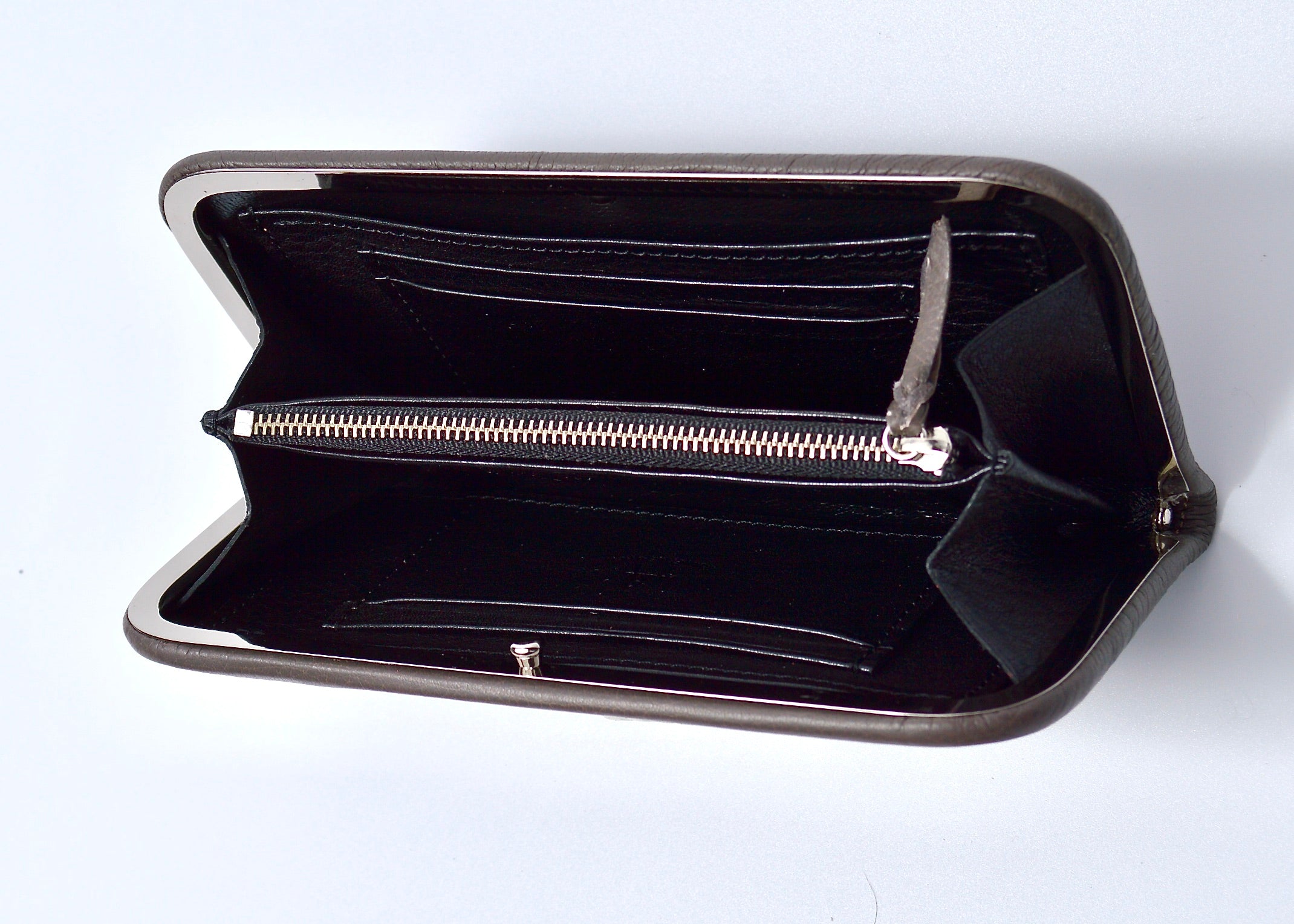 がま口長財布:隠し口金:信州鹿革 DDG-100