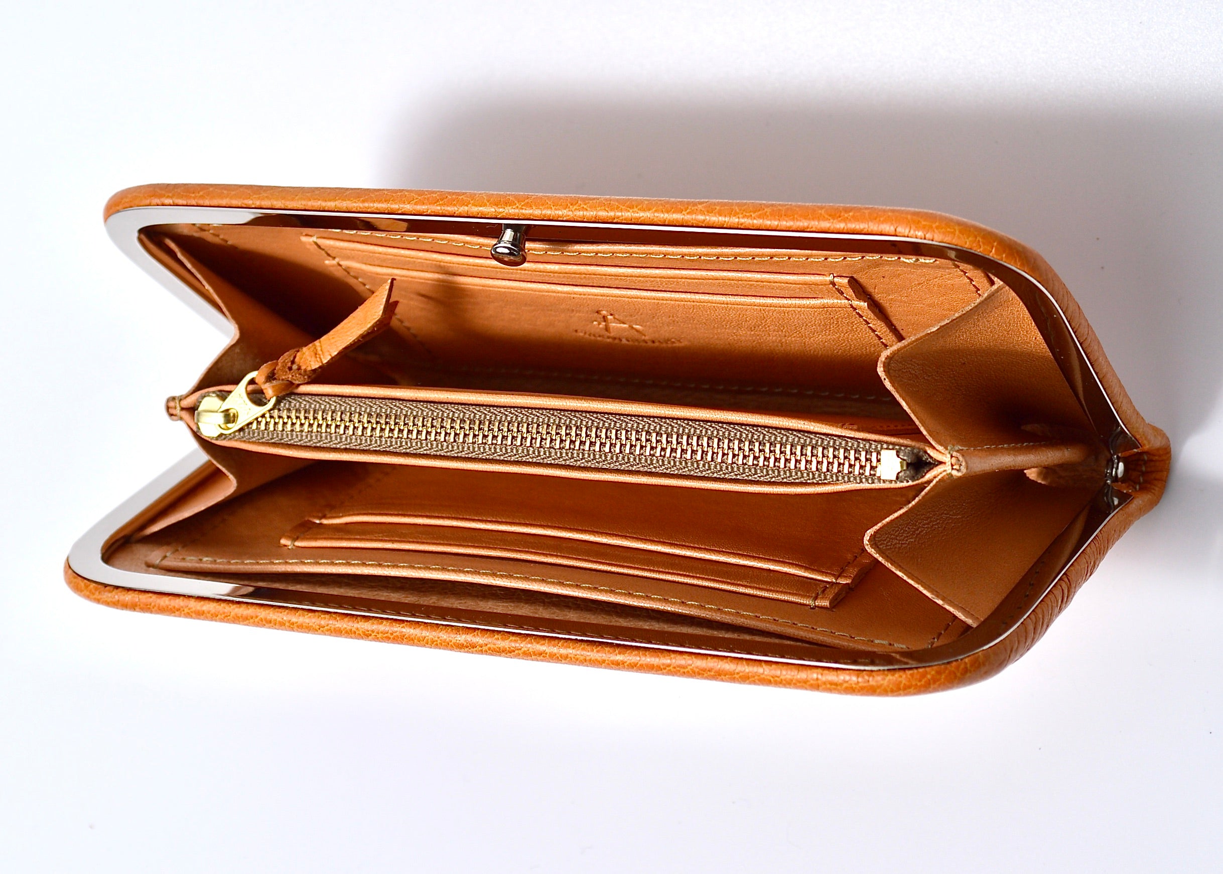 がま口長財布:隠し口金:信州鹿革 DDG-100