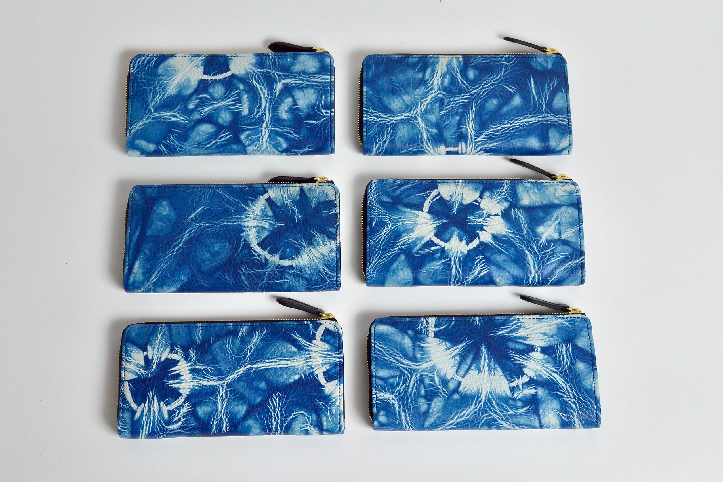 逢初レザー:Lジップウォレット ALZ-100S(絞り染め)