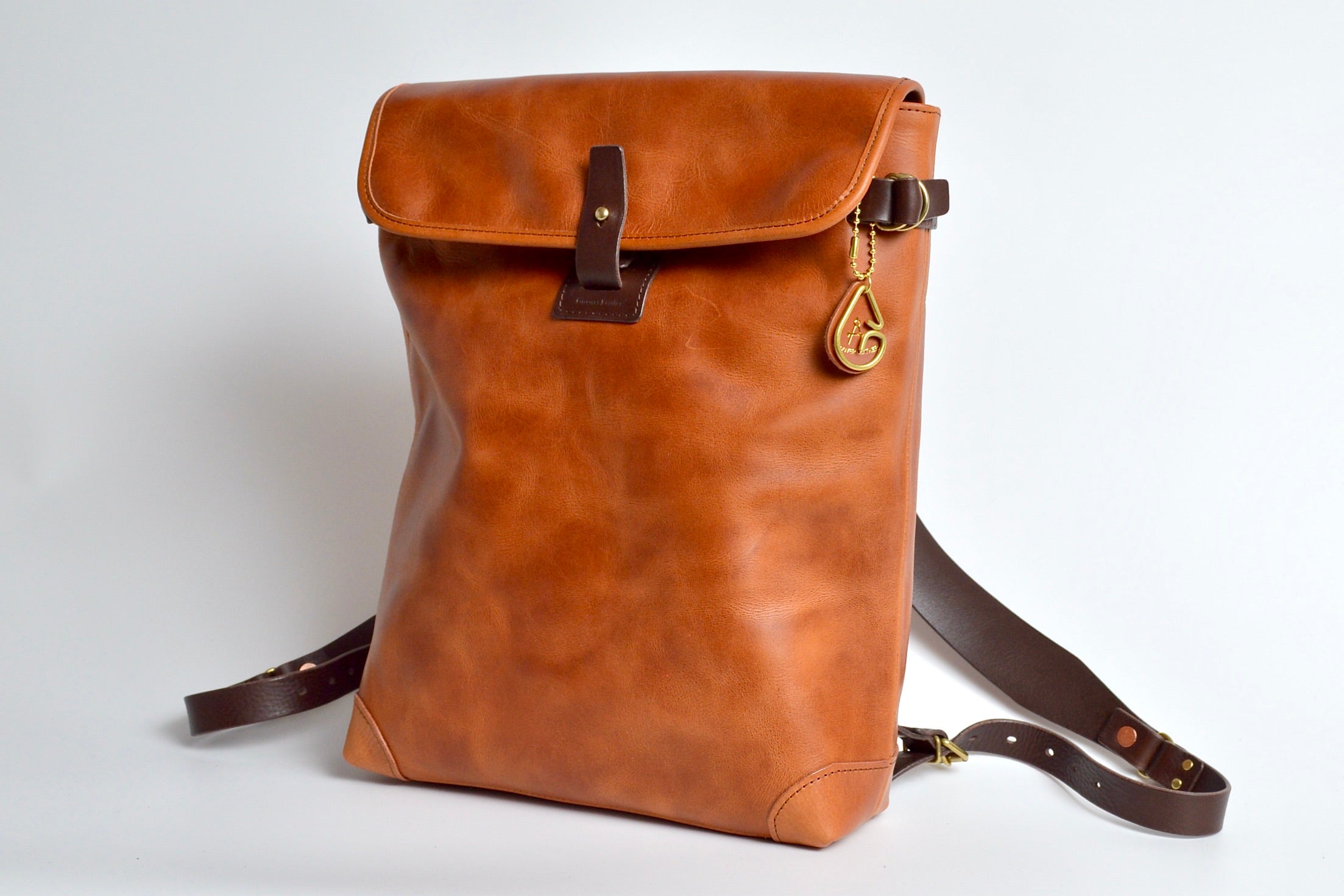 Leather backpack: WFB-100: flap type
