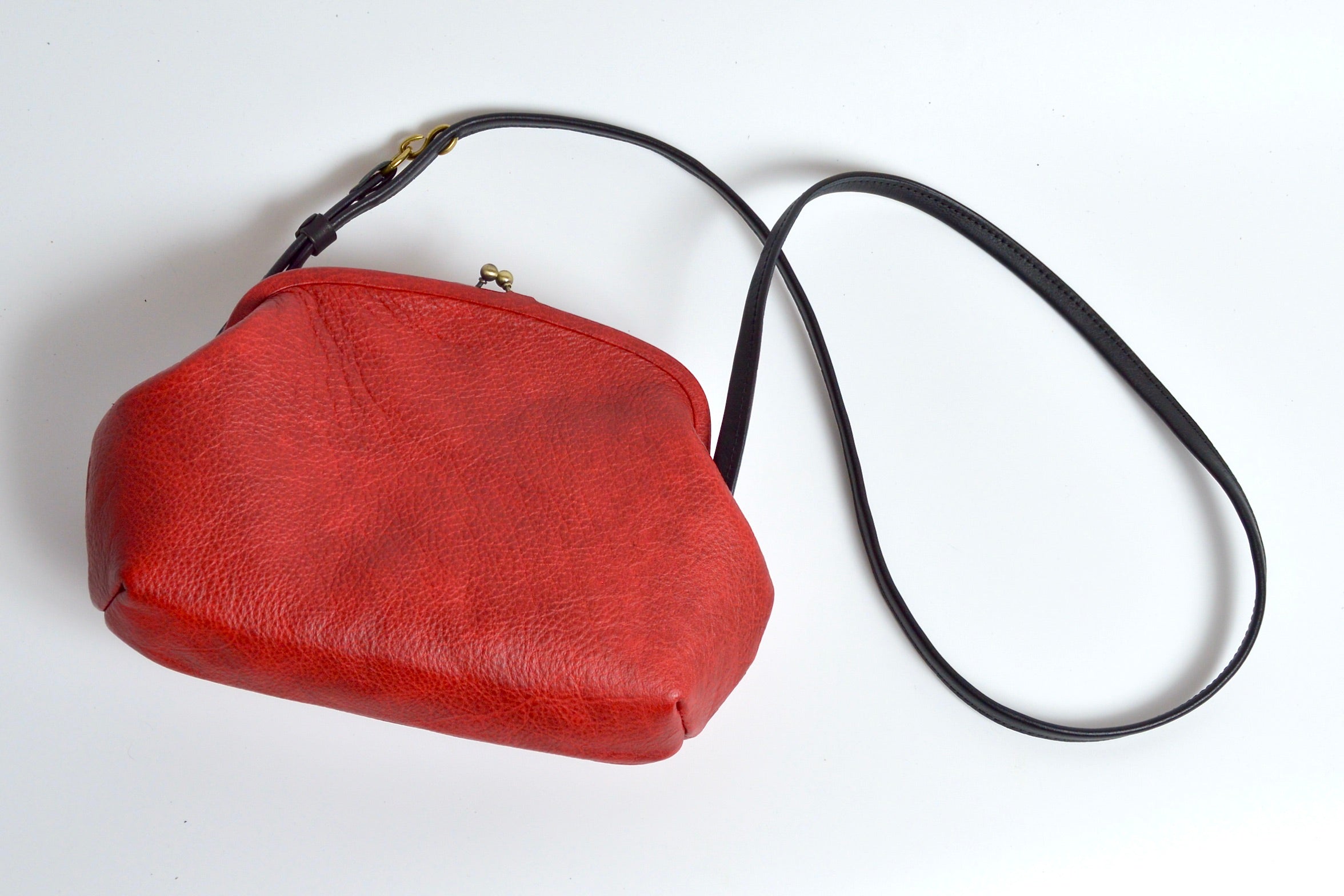 がま口ショルダーバッグ:信州鹿革:DGM-100