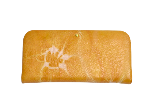 杏染革:がま口長財布:隠し口金:KDG-100