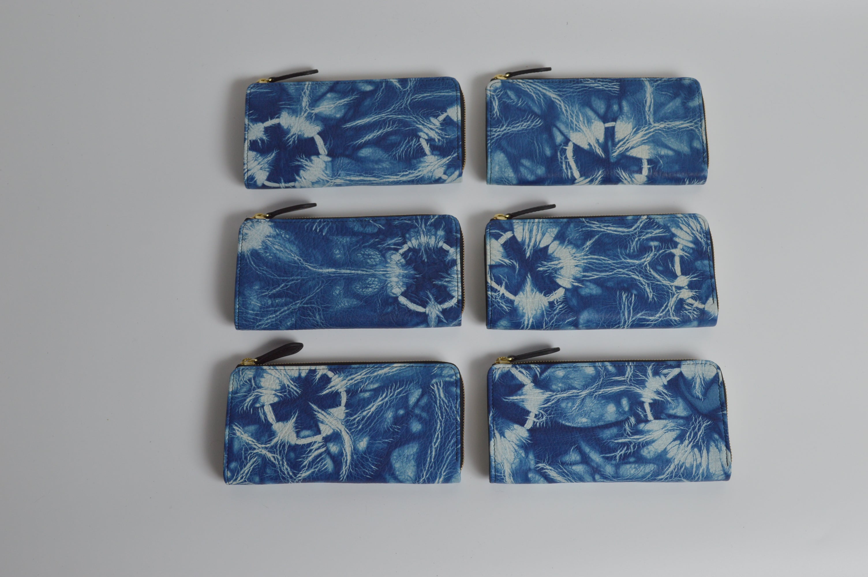 逢初レザー:Lジップウォレット ALZ-100S(絞り染め)