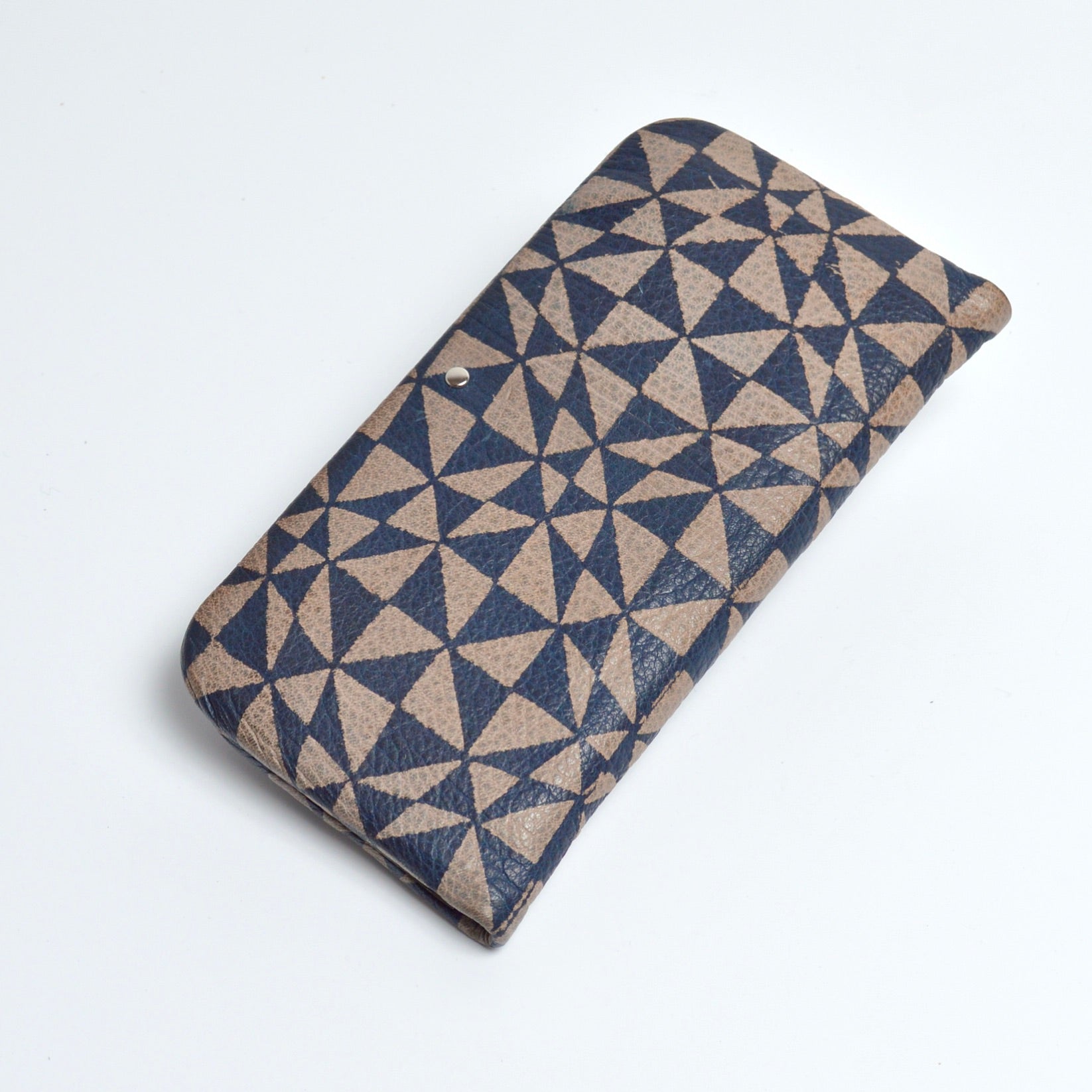 逢初レザー:がま口長財布:隠し口金:ADG-110(市松)