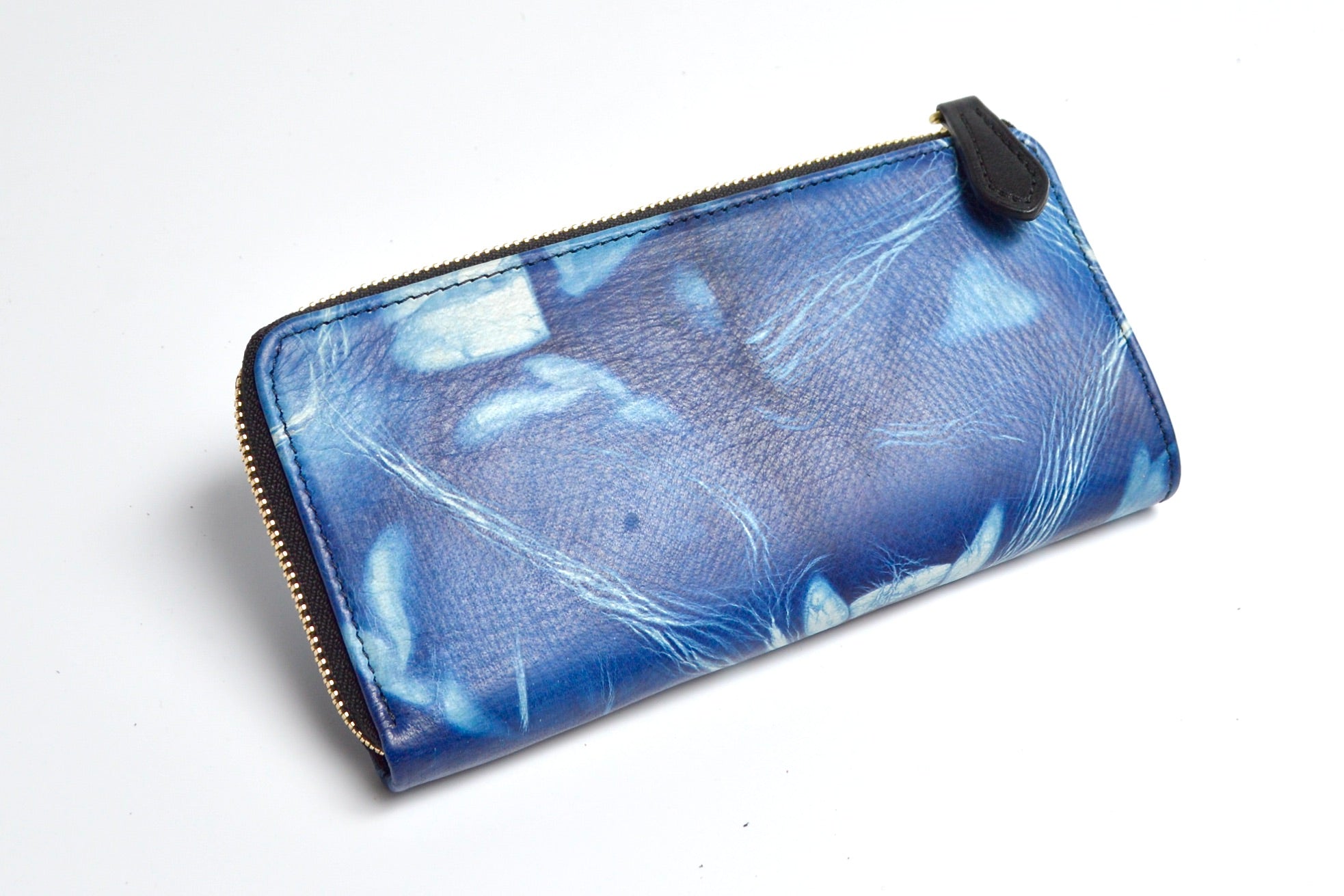 逢初レザー:Lジップウォレット ALZ-100S(絞り染め)