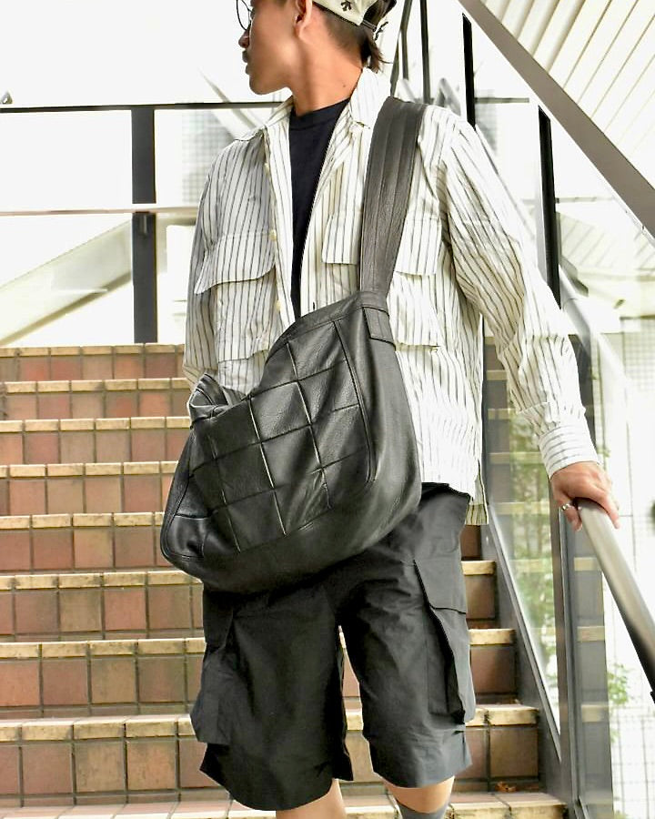 Newspaper bag: Shinshu deer leather: DNB-100