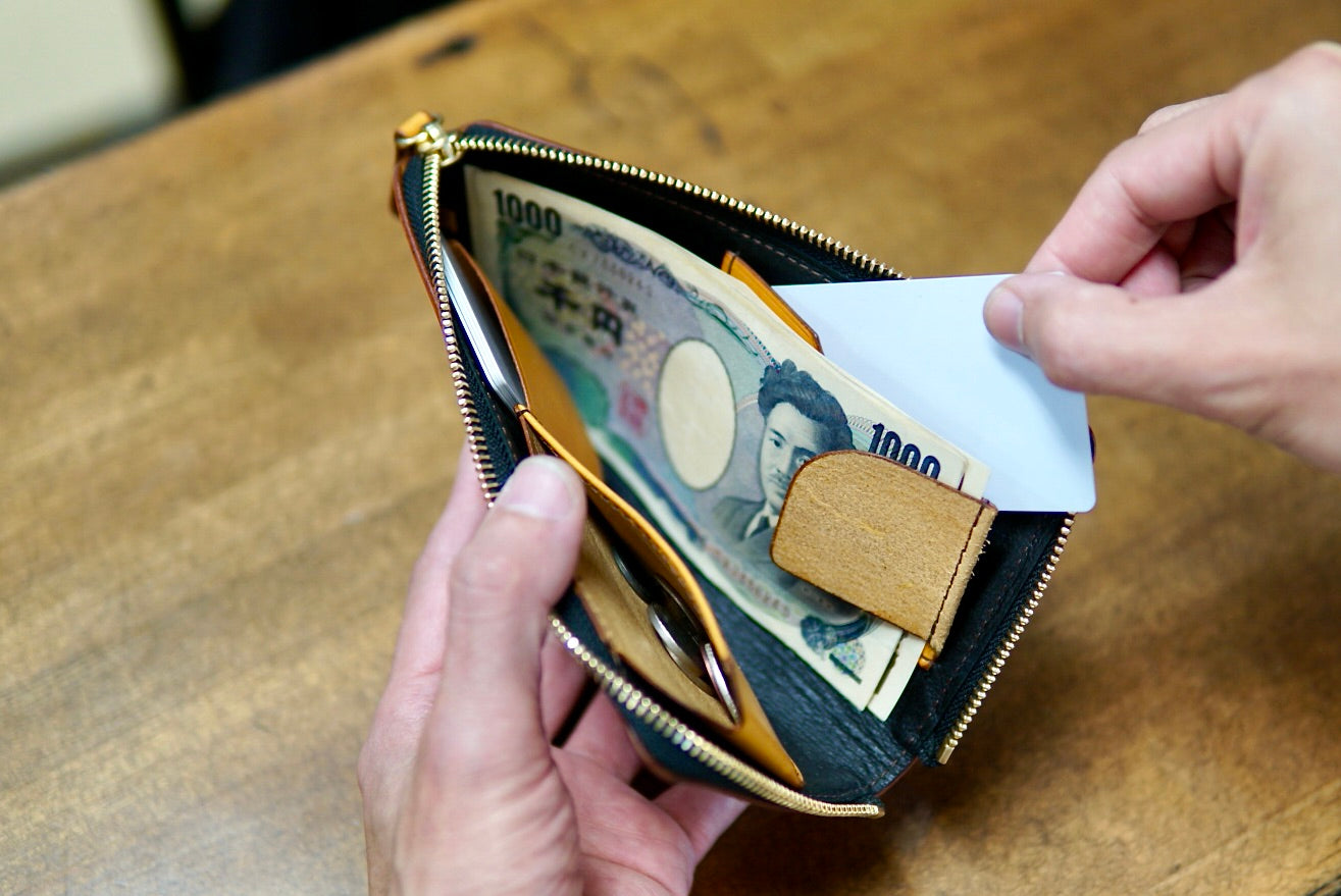 L-shaped zip small wallet GLW-300