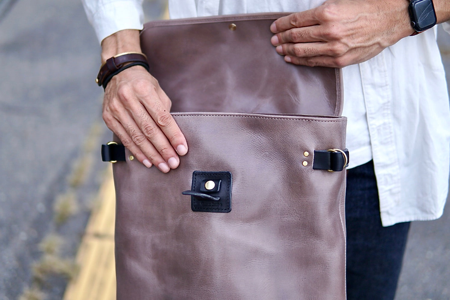 Leather backpack: WFB-100: flap type