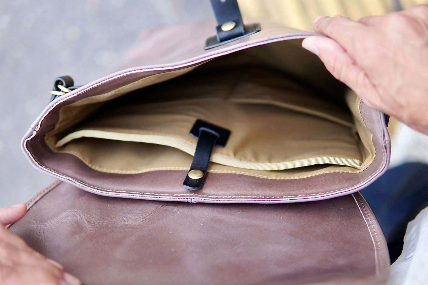 Leather backpack: WFB-100: flap type