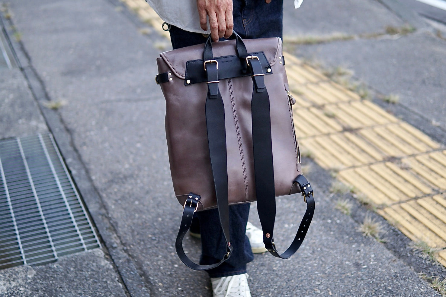 Leather backpack: WFB-100: flap type