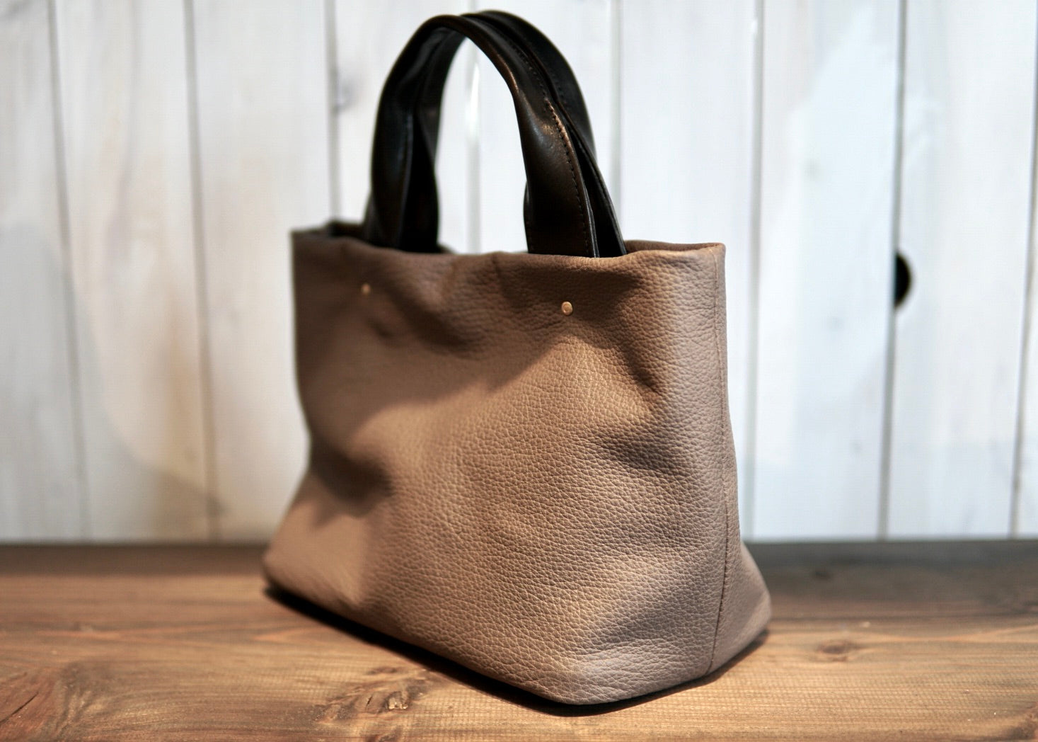 信州鹿革:寸胴ミニトート:DTB-300