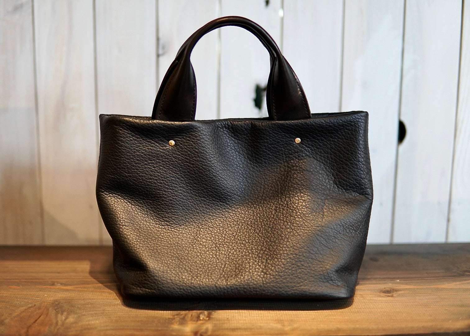 信州鹿革:寸胴ミニトート:DTB-300