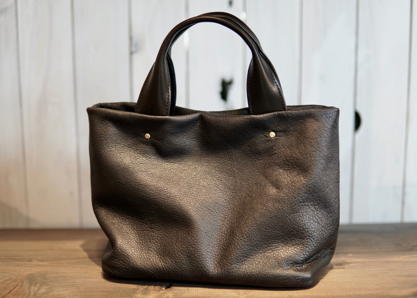 信州鹿革:寸胴ミニトート:DTB-300