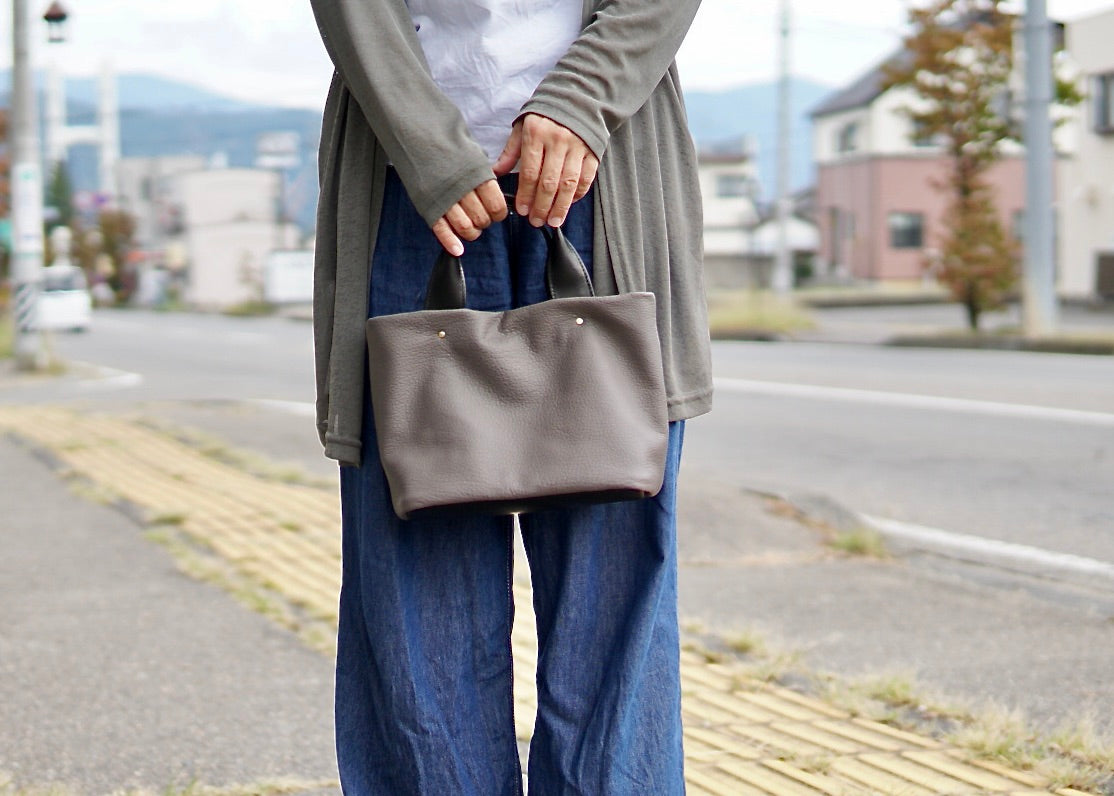 信州鹿革:寸胴ミニトート:DTB-300