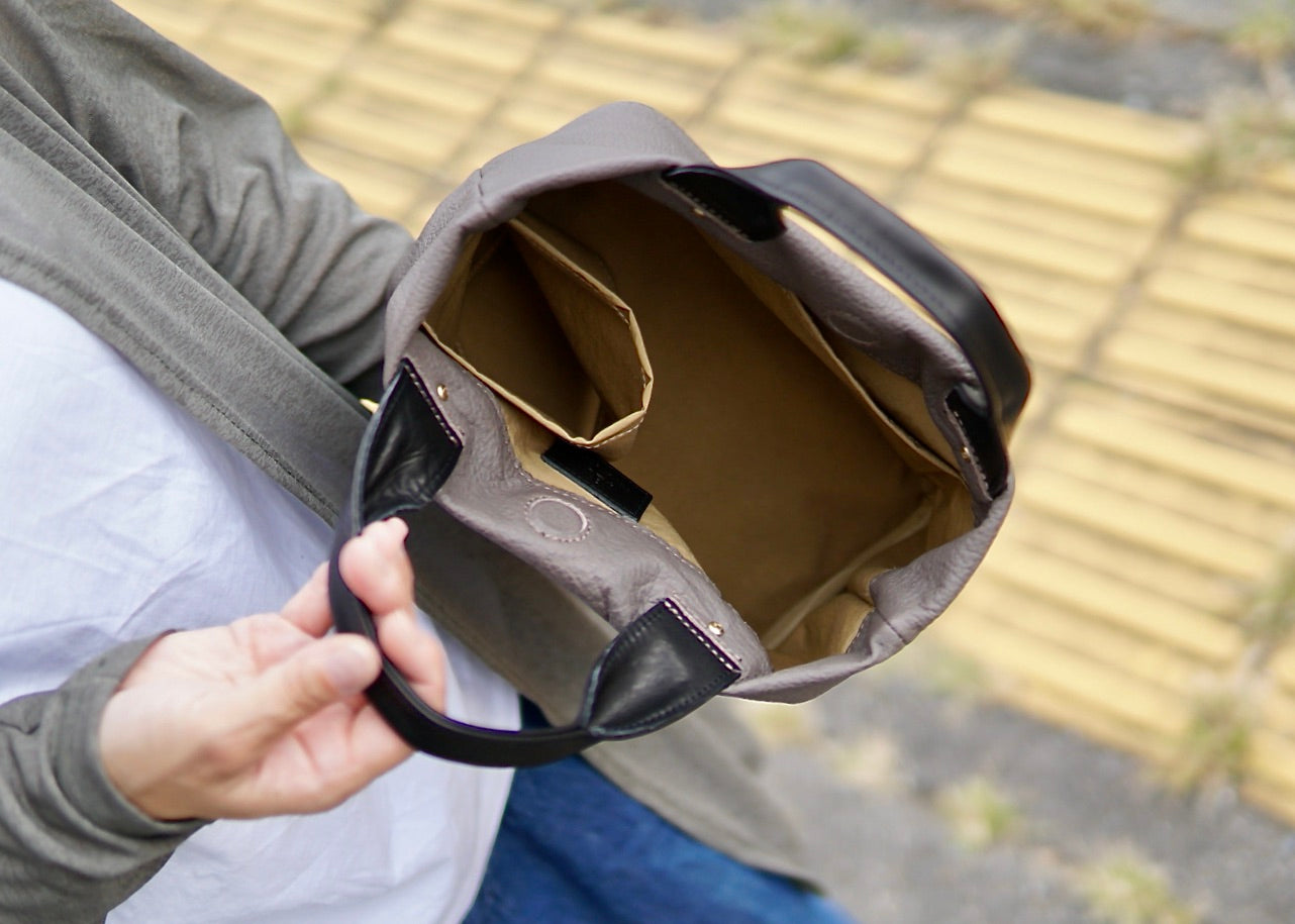 信州鹿革:寸胴ミニトート:DTB-300