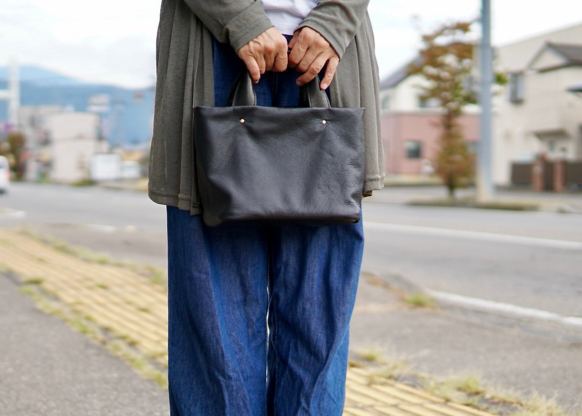 信州鹿革:寸胴ミニトート:DTB-300