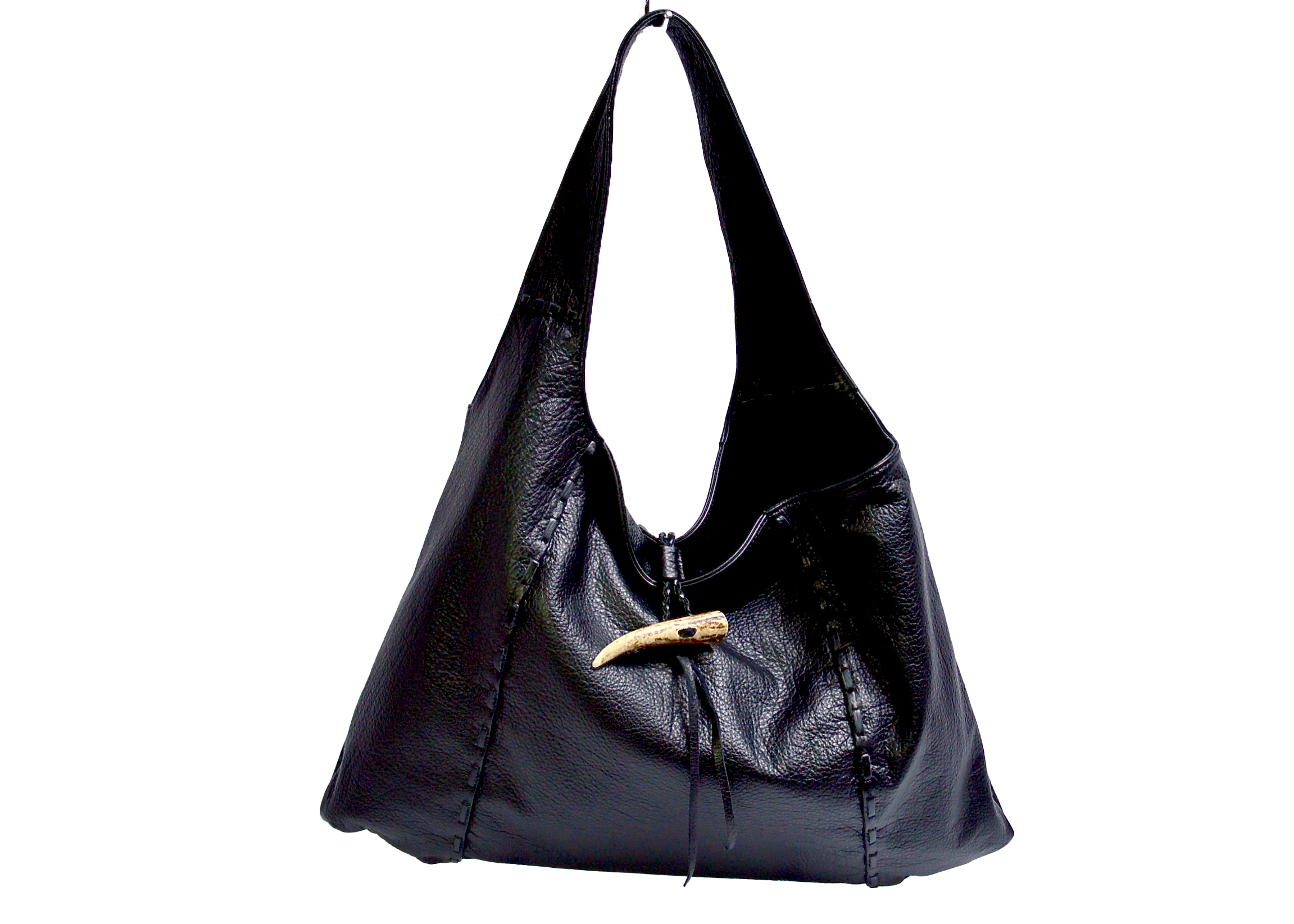 ワンショルダーバッグ(ツノ付き):信州鹿革:DTH-100