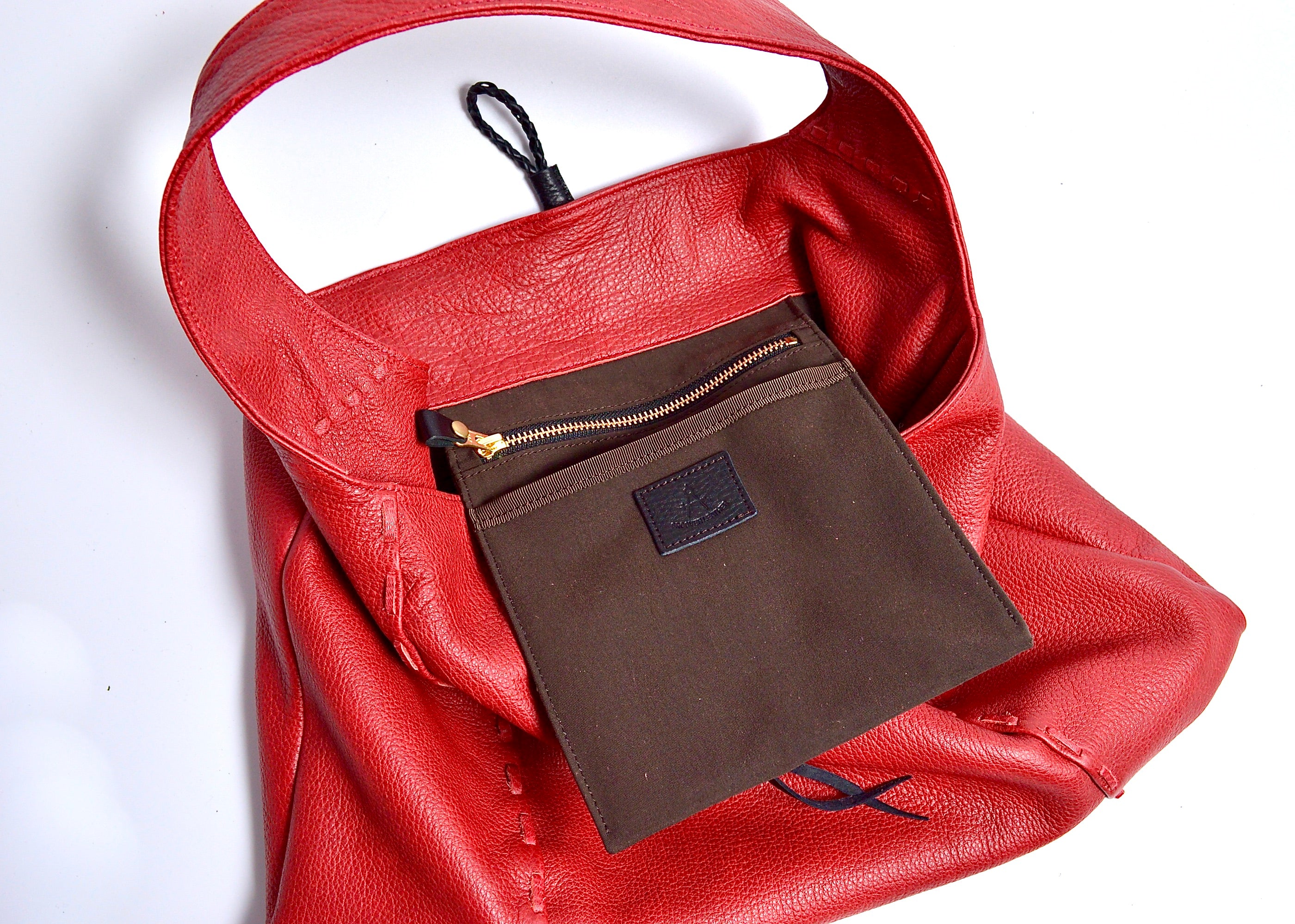 ワンショルダーバッグ(ツノ付き):信州鹿革:DTH-100