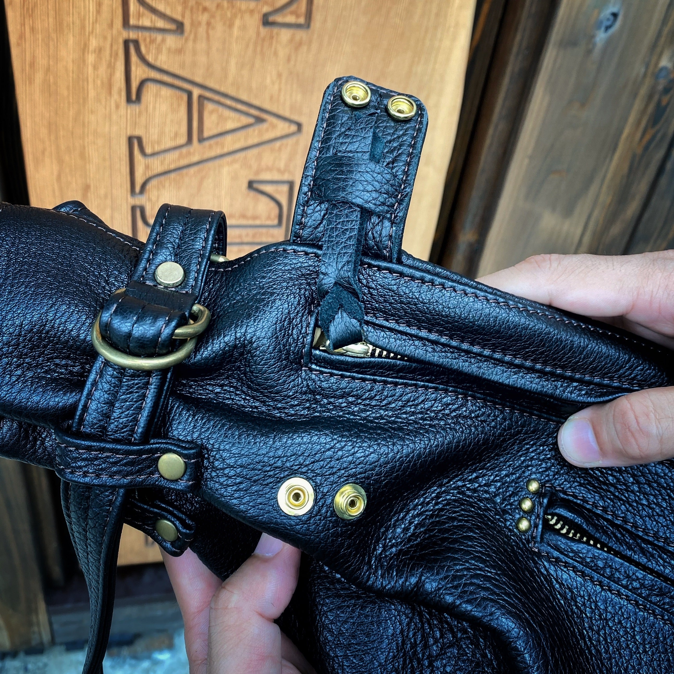 巾着ショルダーバッグ Hi-DK-100 信州鹿革