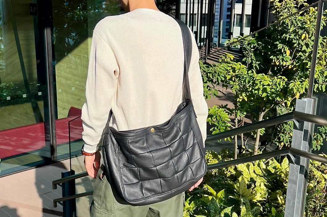 ニュースペーパーバッグ:信州鹿革:DNB-100