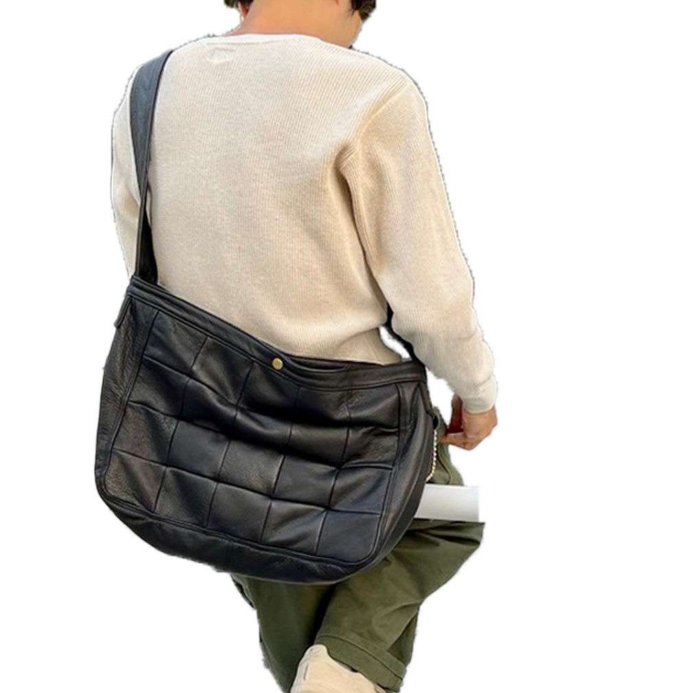 Newspaper bag: Shinshu deer leather: DNB-100