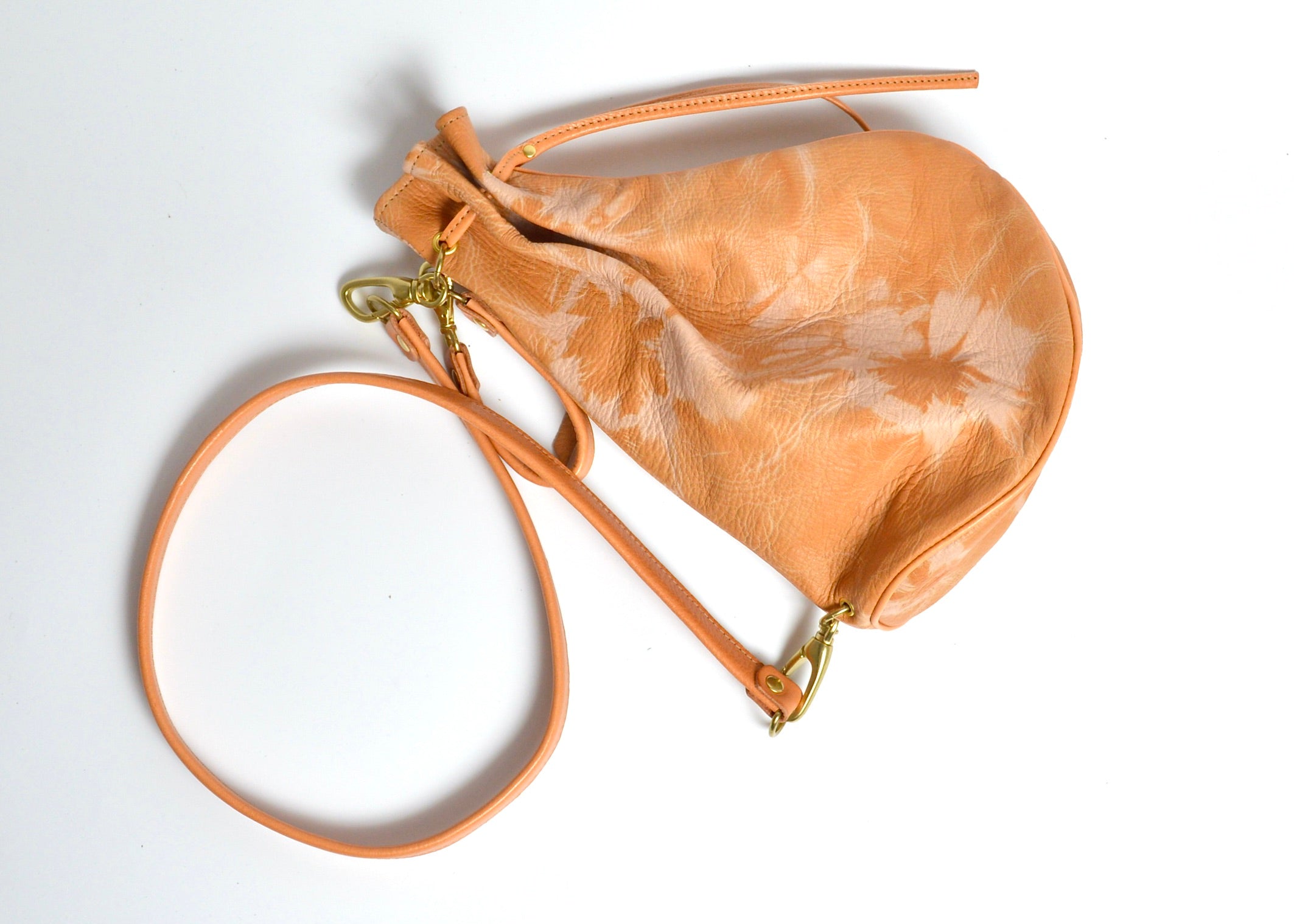 杏染革:巾着ショルダー:KHB-100:Sサイズ