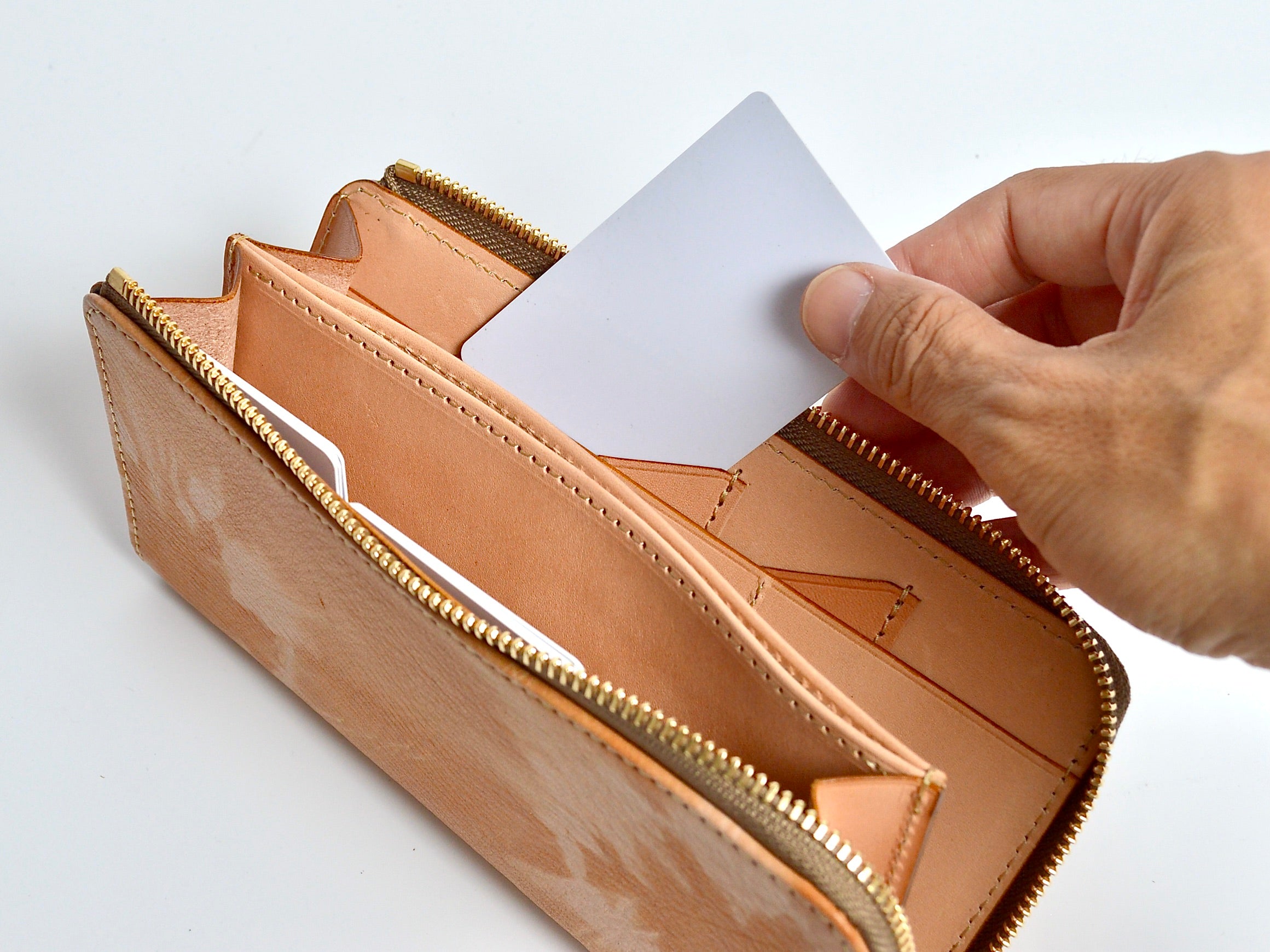 杏染革:Lジップウォレット KLZ-100