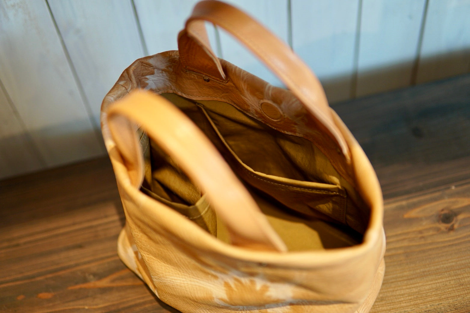 杏染革:寸胴ミニトート:KTB-100