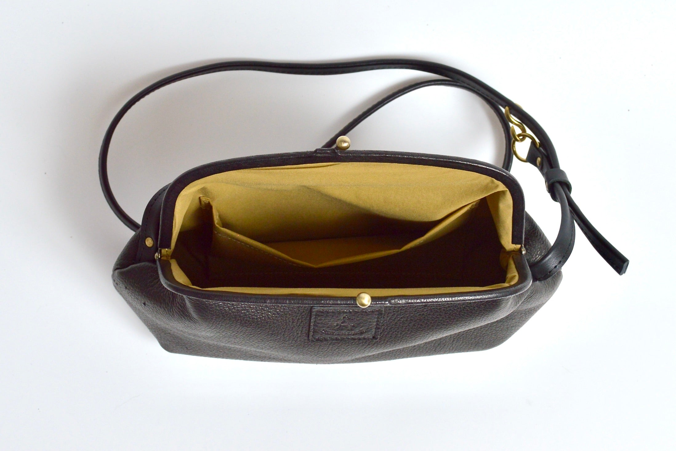 がま口ショルダーバッグ:信州鹿革:DGM-100