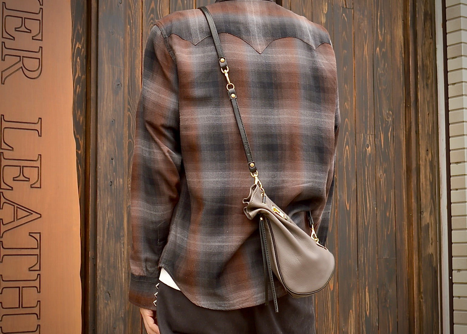 巾着ショルダー:信州鹿革:DHB-100