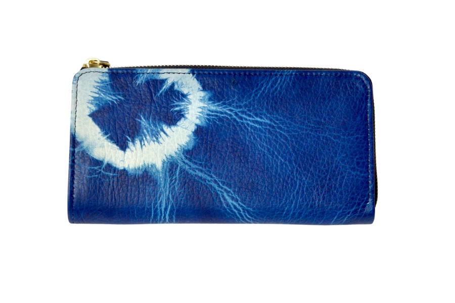 逢初レザー：Lジップウォレット　ALZ-100S（絞り染め）