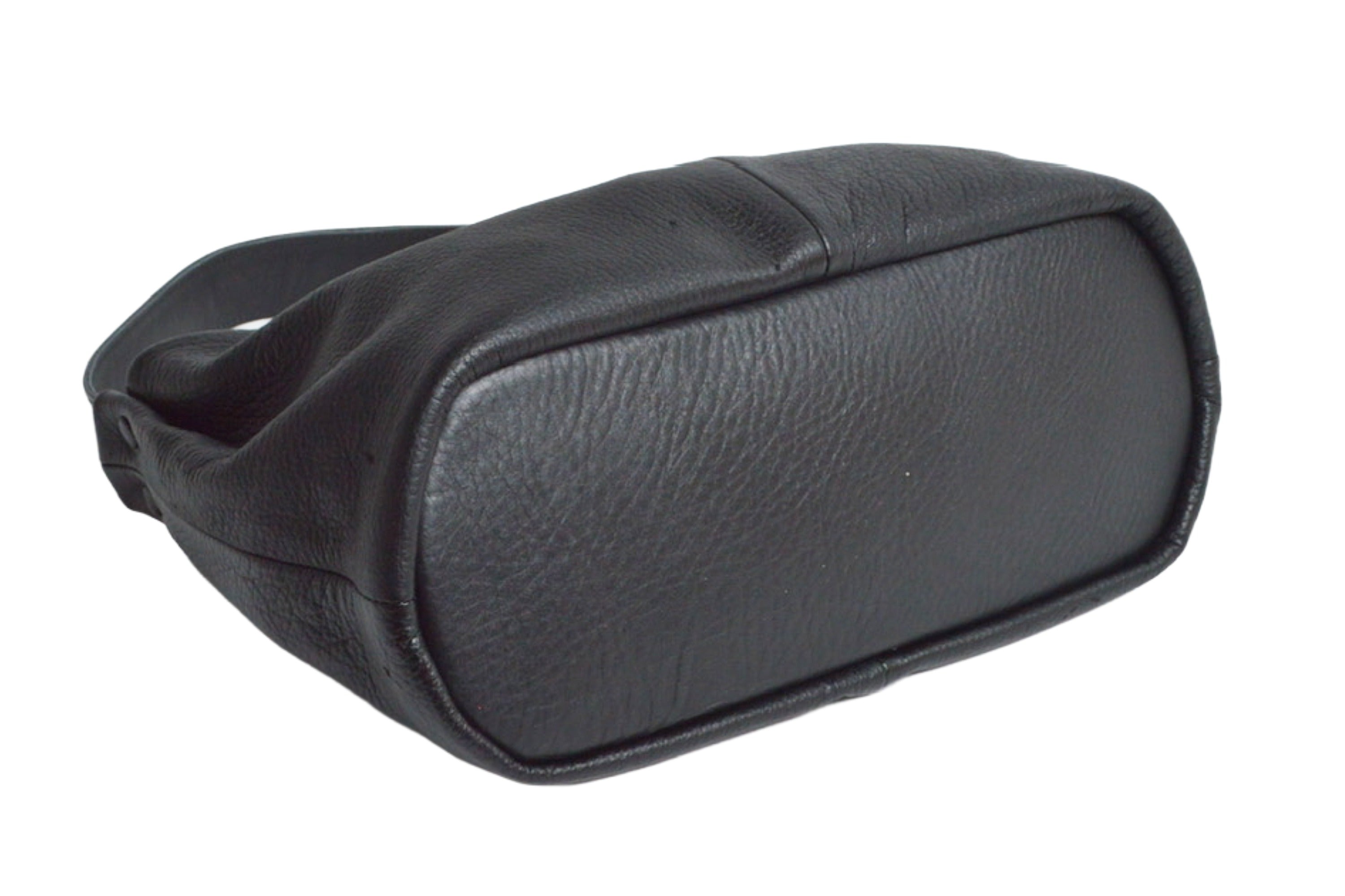 TRES Black Leather ワンショルダー Bag 信州鹿革：ワンショルダーバッグ：DZO-100