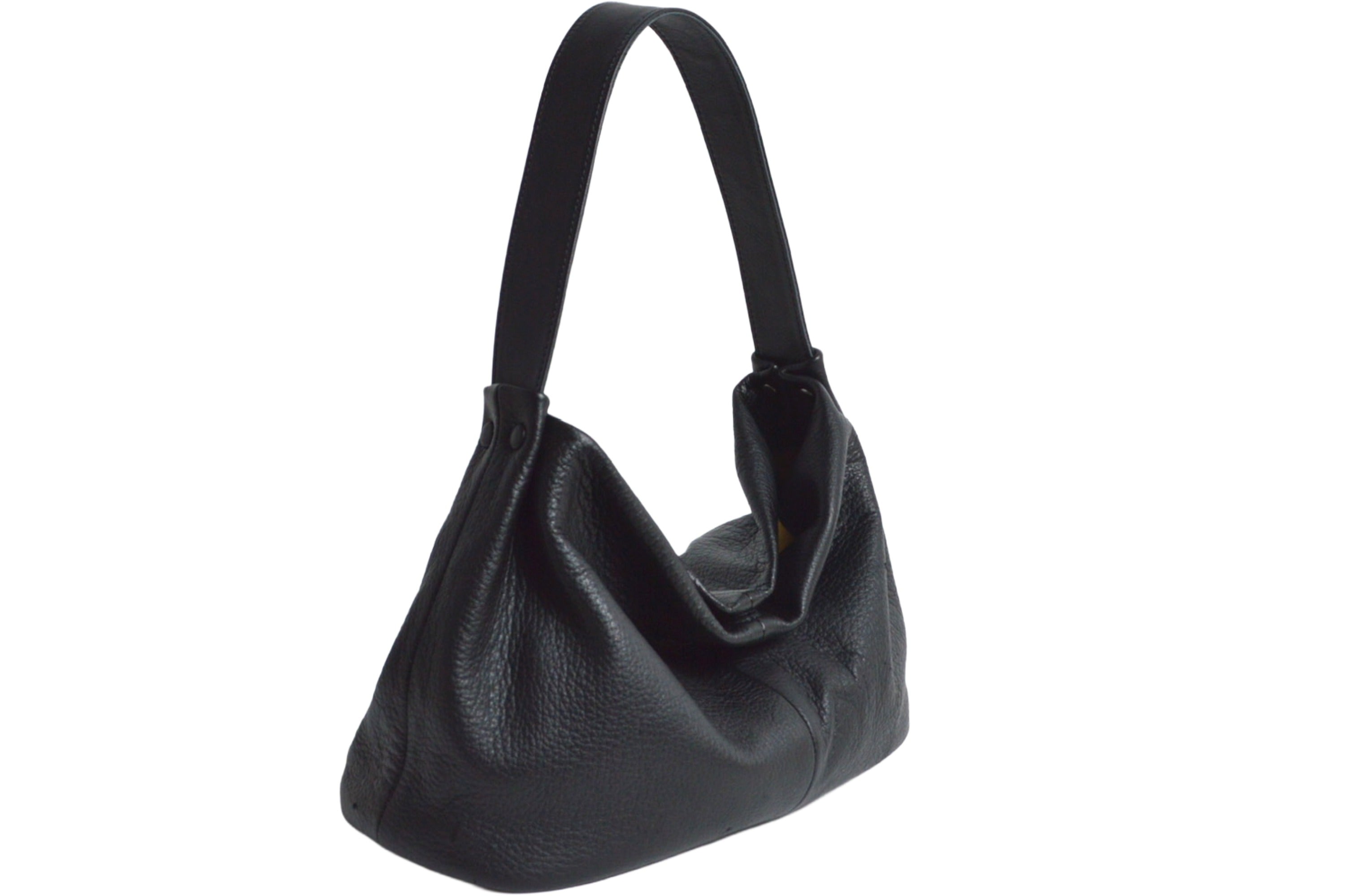 TRES Black Leather ワンショルダー Bag 信州鹿革：ワンショルダーバッグ：DZO-100