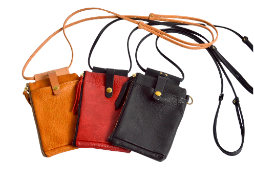 Shinshu deer leather: Smartphone shoulder pouch: DSP-200