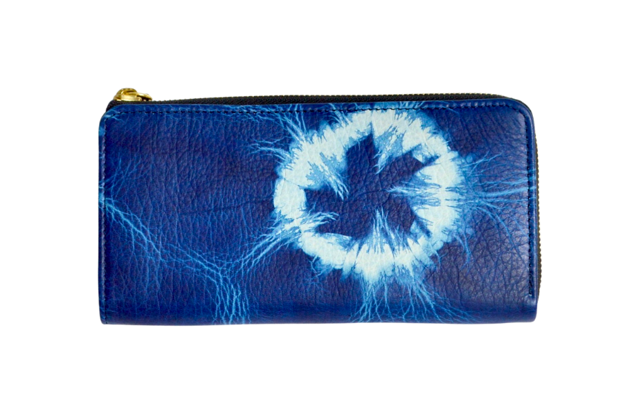 逢初レザー：Lジップウォレット　ALZ-100S（絞り染め）