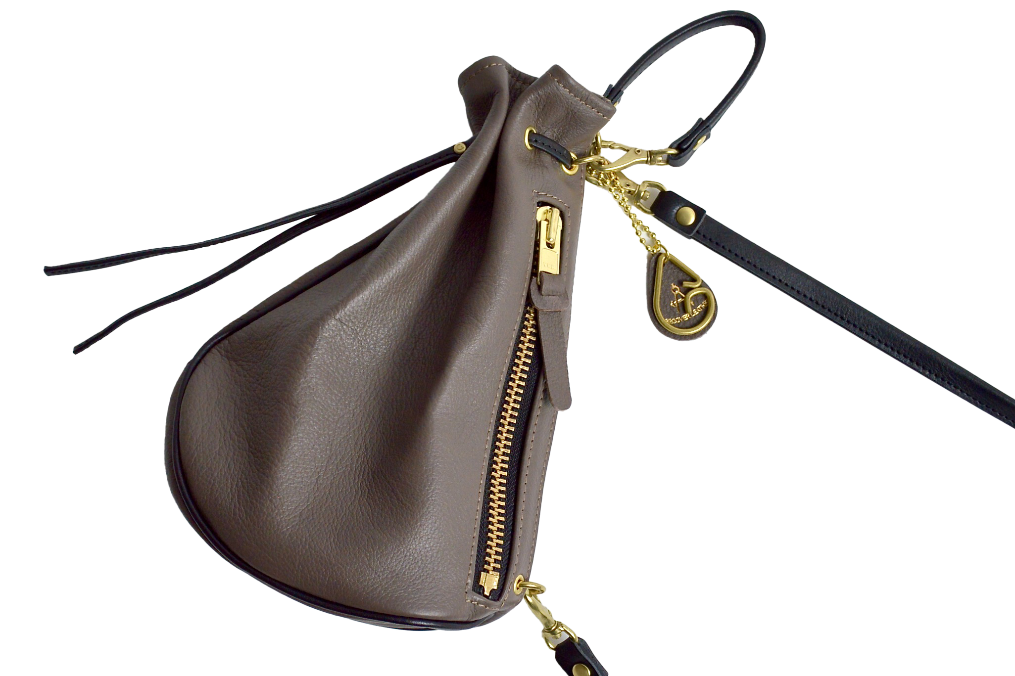 巾着ショルダー：信州鹿革：DHB-100