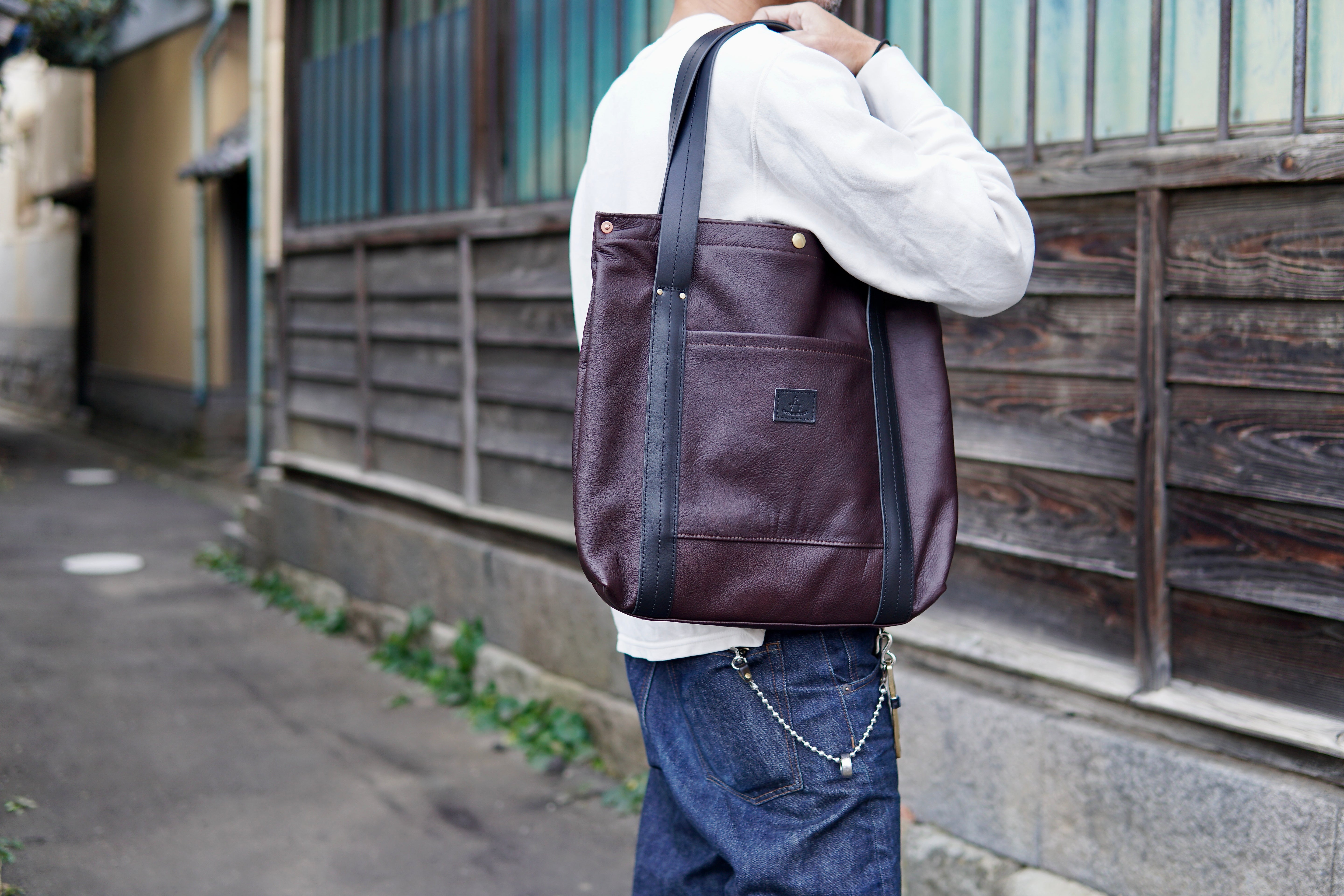 ヴィンテージトート：信州鹿革：DVT-100