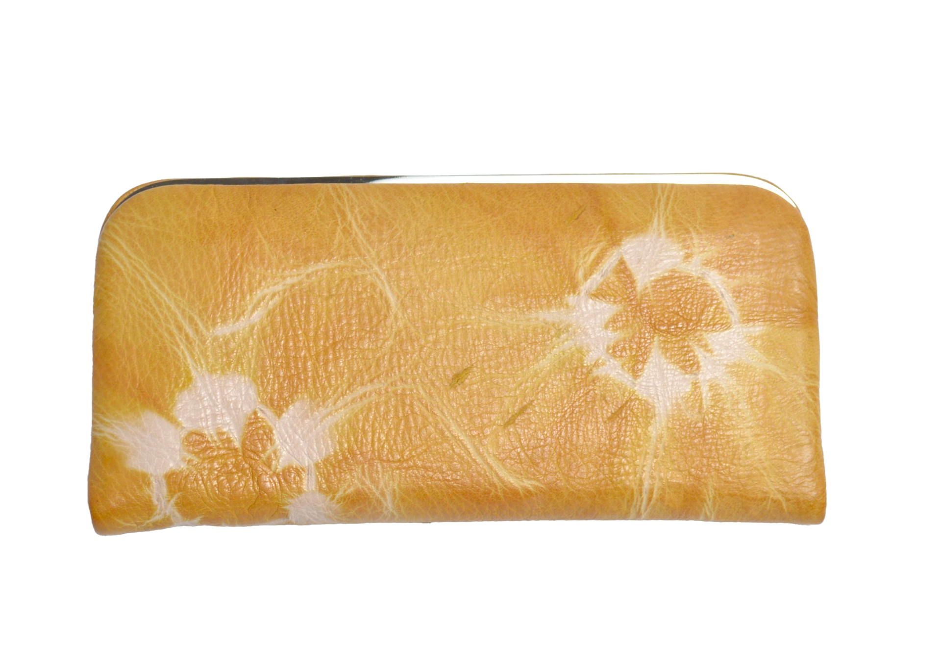 杏染革：がま口長財布：隠し口金：KDG-100