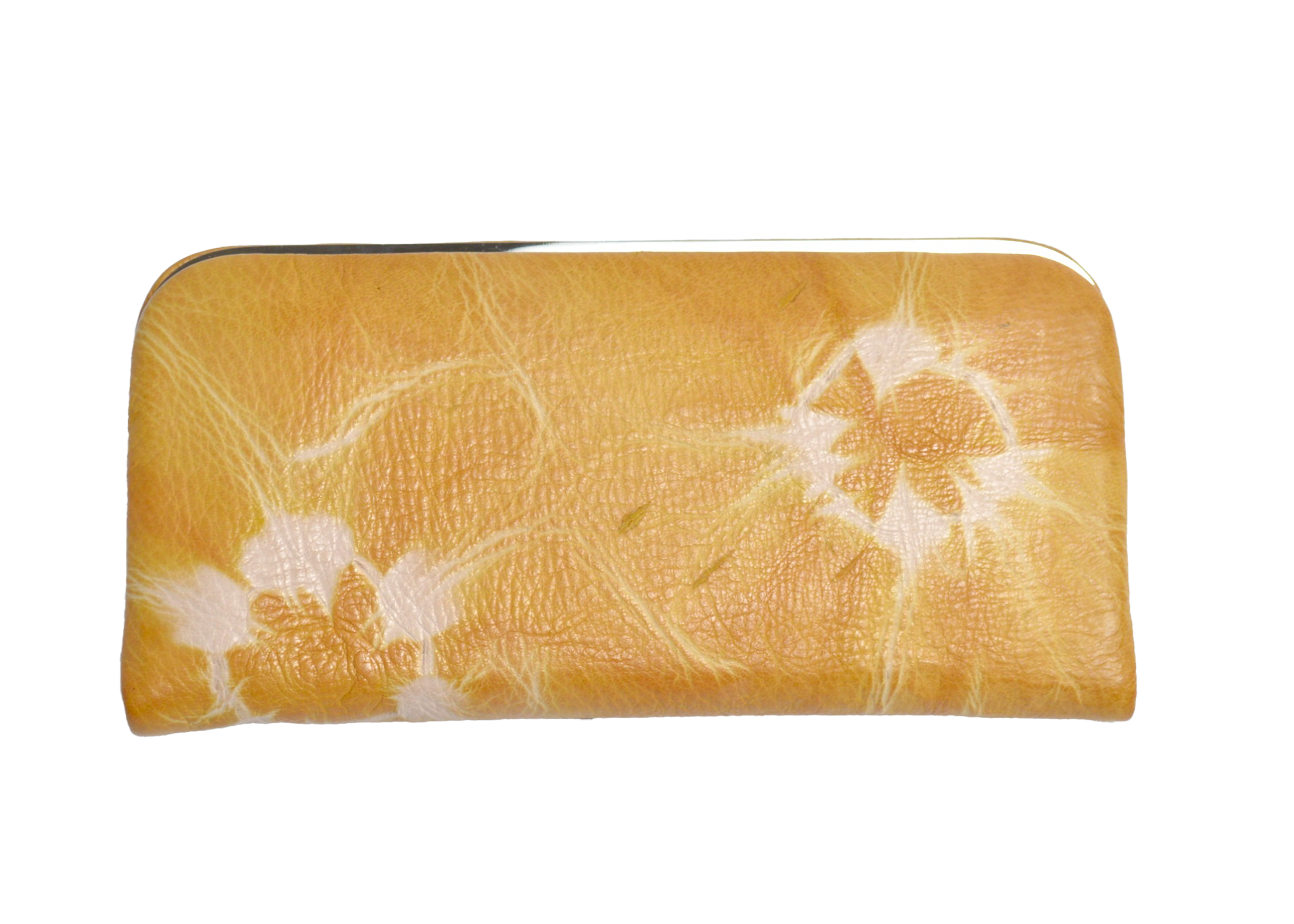 杏染革：がま口長財布：隠し口金：KDG-100